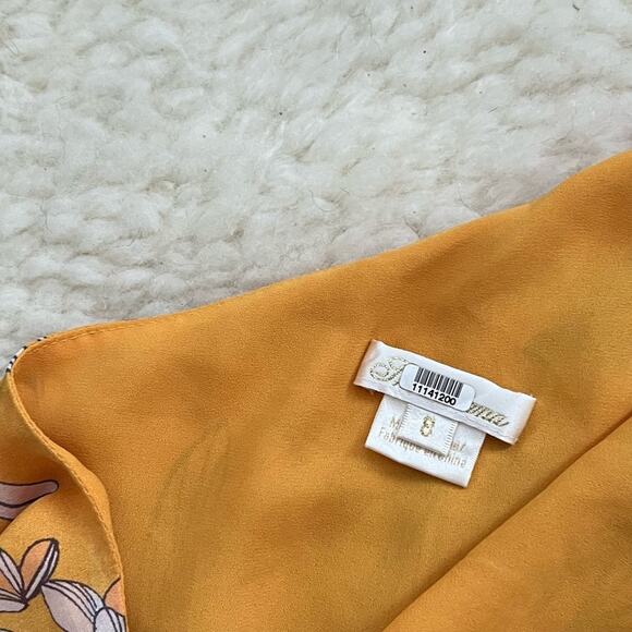 Shoshanna Carmela Yellow Silk Floral One-Shoulder Mini Dress - Picture 5 of 7